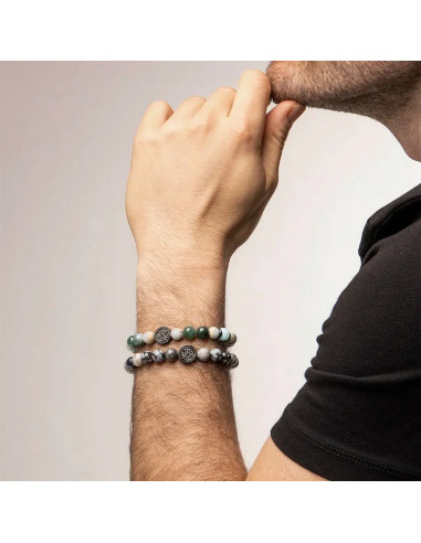Bracelet Acier Et Perles Naturelles Yasur De Jourdan