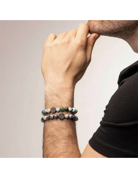 Bracelet Acier Et Perles Naturelles Yasur De Jourdan