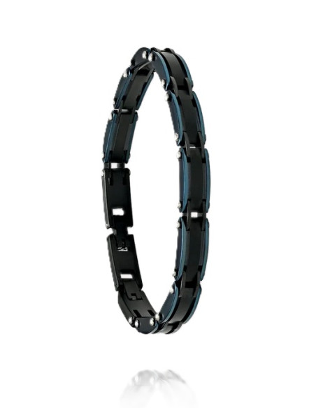 Bracelet Salto De Jourdan En Acier Bleu Et Noir