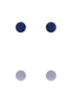 Puces Eas De Jourdan En Acier Et Lapis Lazuli