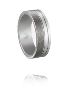 Bague Jume  Jourdan Acier Brossé