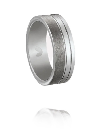 Bague Jume  Jourdan Acier Brossé