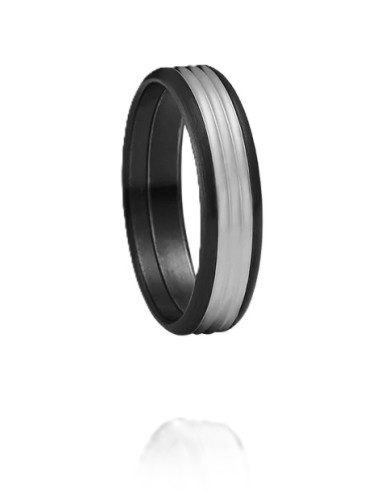 Bague Géri De Jourdan En Acier Bicolore