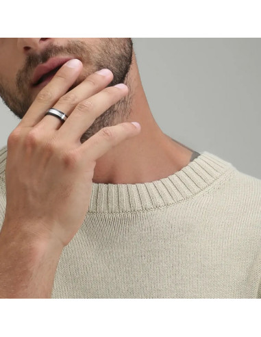 Bague Géri De Jourdan En Acier Bicolore