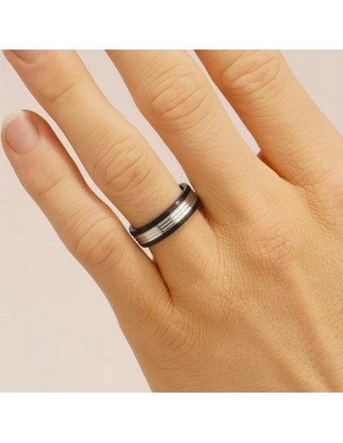 Bague Géri De Jourdan En Acier Bicolore