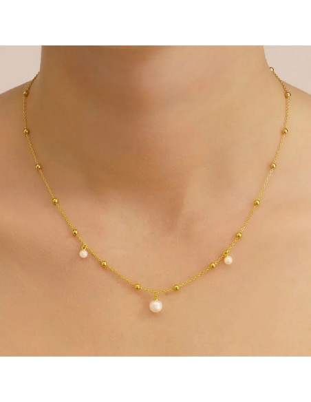 Collier Aurélia De Jourdan En Plaqué Or Et Perles