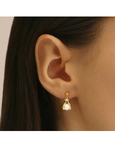 Boucles D'oreilles Helice De Jourdan En Plaqué Or Et Perle Blanche 2