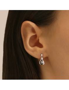 Boucles D'oreilles Helice De Chez Jourdan En Argent & Hématite 2