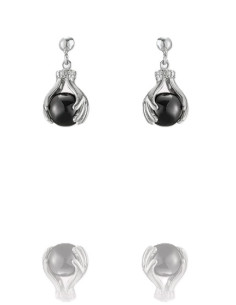 Boucles D'oreilles Helice De Chez Jourdan En Argent & Hématite