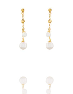 Boucles D'oreilles Aurélia De Jourdan En Plaqué Or Et Perles Blanches