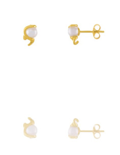 Boucles D'oreilles Dune De Jourdan En Plaqué Or Et Perles