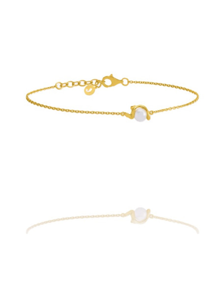 Bracelet Dune De Jourdan En Plaqué Or Et Perle