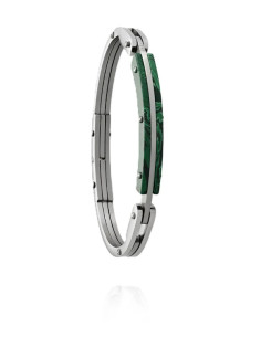 Bracelet Zeus De Jourdan En Acier Et Malachite
