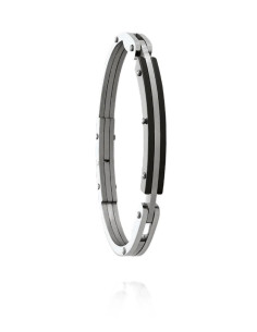 Bracelet Zeus De Jourdan En Acier Et Onyx Noir