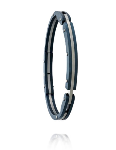 Bracelet Zeus De Jourdan En Acier Bleu