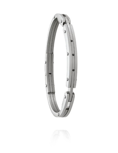 Bracelet Zeus De Jourdan En Acier Et Spinelle Noire
