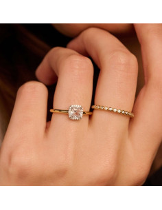 Bague Ti Sento Argent Bicolore Plaqué Or Et Zirconium 2