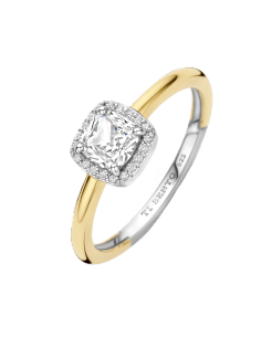 Bague Ti Sento Argent Bicolore Plaqué Or Et Zirconium