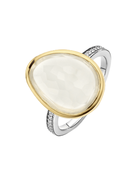 Bague Ti Sento En Plaqué Or Et Cristal