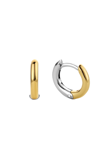 Boucles d'Oreilles Créoles Ti Sento Bicolore
