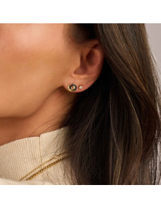 Boucles d'Oreilles Puces Bicolore Ti Sento En Argent 2