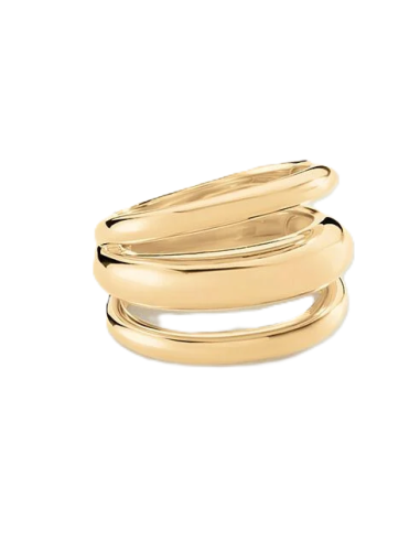 Bague Large AGATHA TRIJONC En Argent Doré