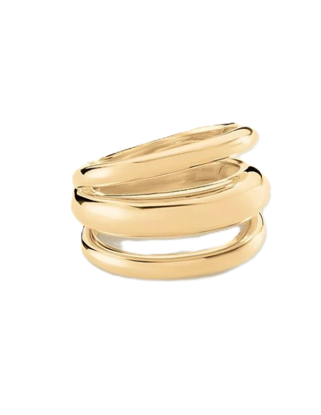 Bague Large AGATHA TRIJONC En Argent Doré
