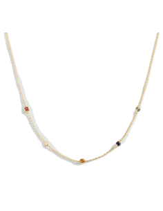 Collier Ras Du Cou Multicolore Brillant De Agatha En Argent Doré