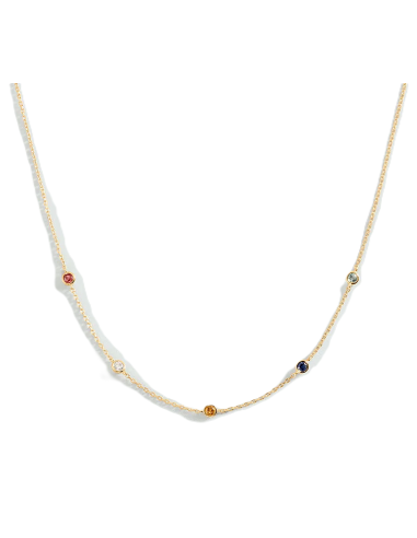 Collier Ras Du Cou Multicolore Brillant De Agatha En Argent Doré