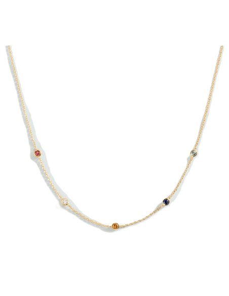 Collier Ras Du Cou Multicolore Brillant De Agatha En Argent Doré