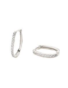 Créoles Ovales Rondou De Agatha En Argent Et Zirconium