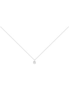 Collier Solitaire En Argent Et Son Oxyde