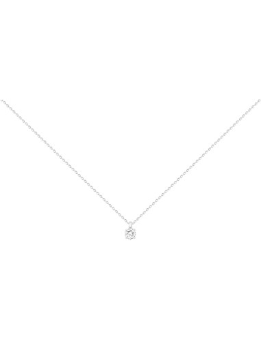 Collier Solitaire En Argent Et Son Oxyde