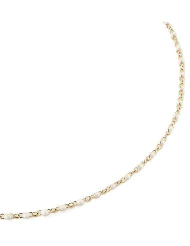 Collier Agatha Ras Du Cou Smarty Blanc -Doré