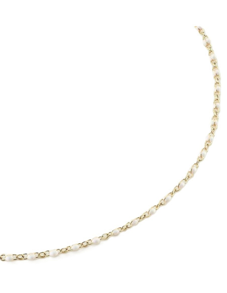 Collier Agatha Ras Du Cou Smarty Blanc -Doré