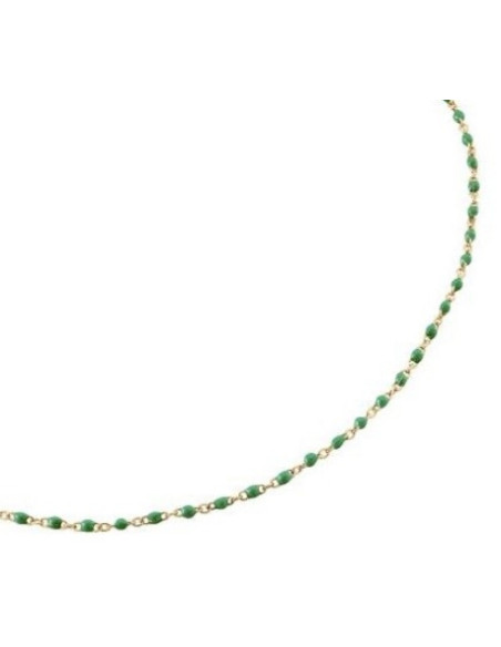 Collier Ras Du Cou Smarty De AGATHA En Perle D'émail Verte