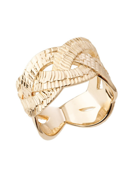Bague Tesselle De Saunier En Plaqué Or