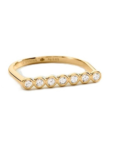 Bague Fine Agatha Odéon 7 Oxydes En Argent Doré