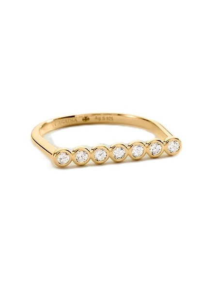 Bague Fine Agatha Odéon 7 Oxydes En Argent Doré