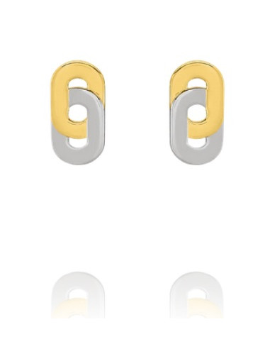 Boucles D'oreilles Maillons De CHARLES GARNIER Argent Bicolore