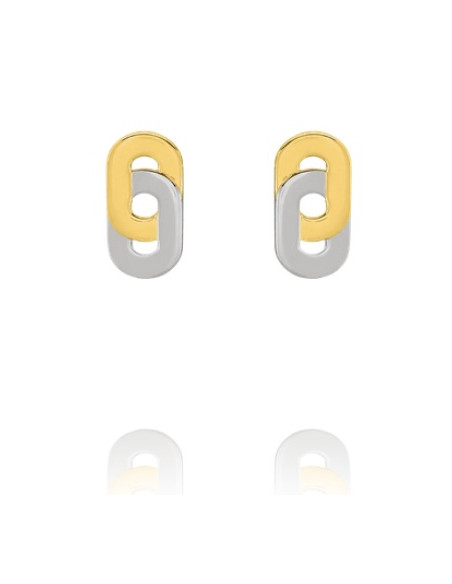 Boucles D'oreilles Maillons De CHARLES GARNIER Argent Bicolore