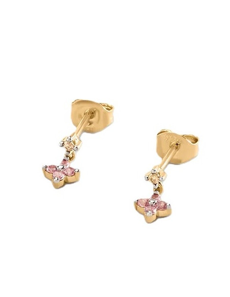 Boucles D'oreilles Puces Agatha Beloved Doré Rose