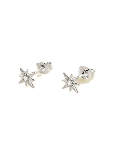 Puces Ourse De AGATHA Argent Et Zirconium