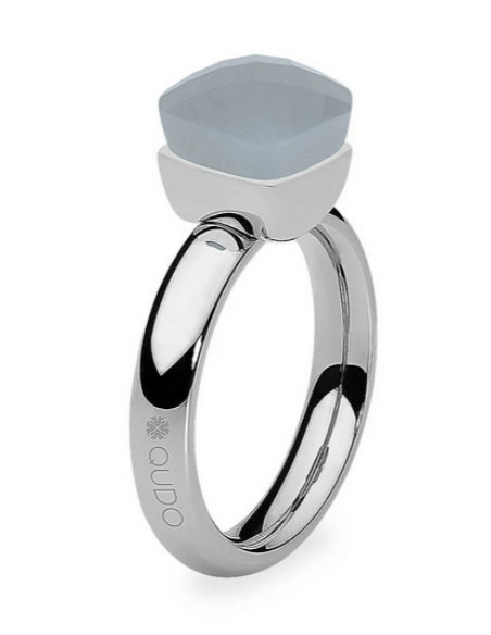 Bague Firenze De Qudo En Acier Et Son Cristal Gris Clair 610321