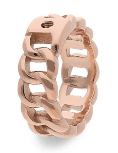 Bague Qudo En Acier Rosé Collection Liberi