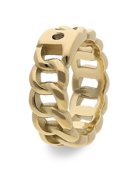 Bague Qudo En Acier Doré Collection Liberi