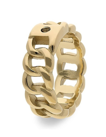 Bague Qudo En Acier Doré Collection Liberi