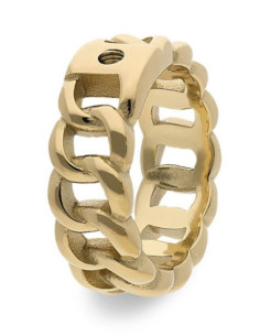 Bague Qudo En Acier Doré Collection Liberi