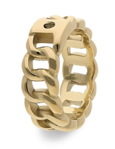 Bague Qudo En Acier Doré Collection Liberi