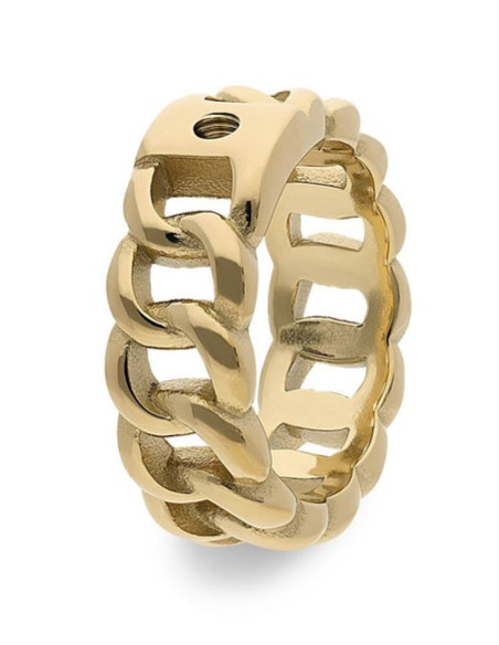 Bague Qudo En Acier Doré Collection Liberi